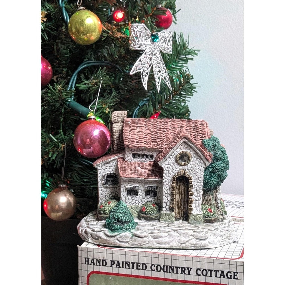 Vintage Christmas Village House Sabre Country Cottage Taiwan Original Box #3